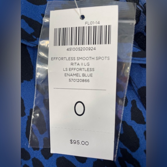 Chico’s Effortless Rita LS Enamel Blue Shirt - Picture 6 of 9